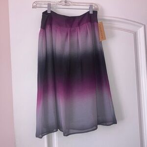nwt y2k notations purple black and grey midi flowy skirt size small